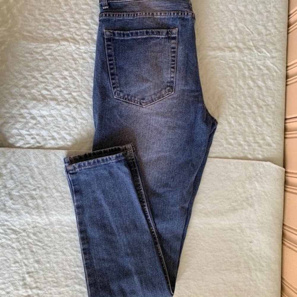 GY Distressed Ripped Boyfriend Jeans Blue 33/32